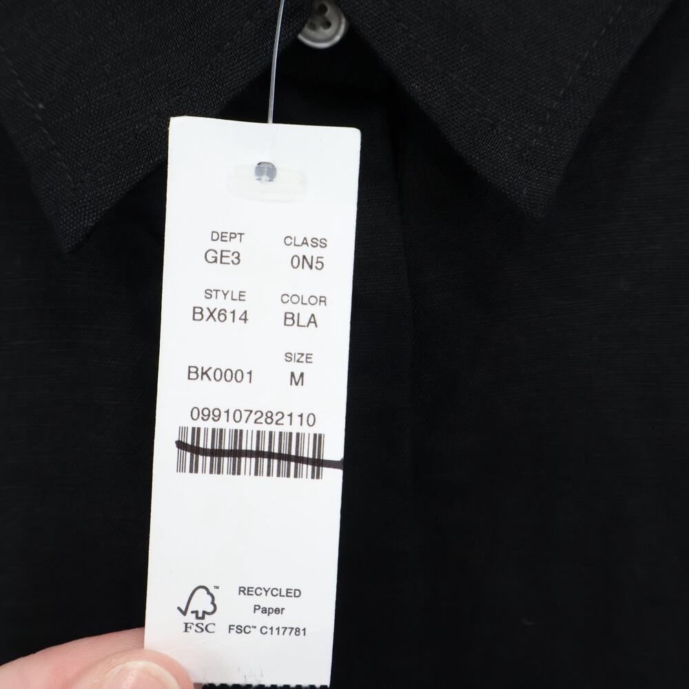 J.Crew Relaxed Fit Beach Shirt Linen Cotton Blend Black Size Medium NWT - Picture 5 of 8